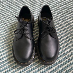 Dr. Martens Smooth Leather Platform Shoes, Black, Size 8